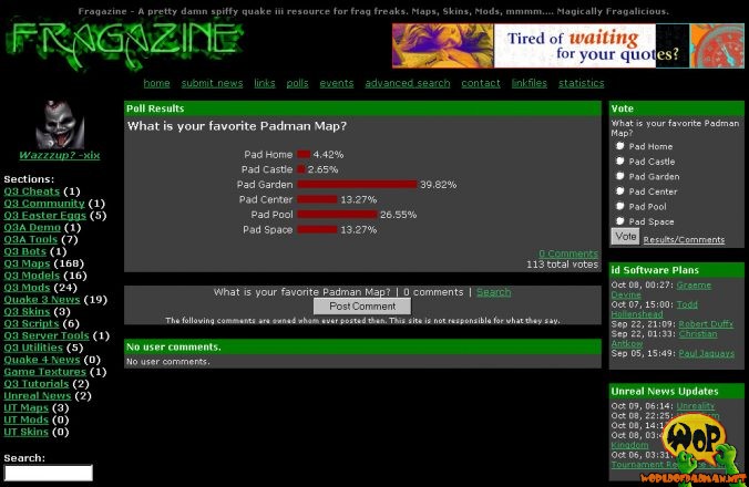 PadGarden voting on fragzine.com