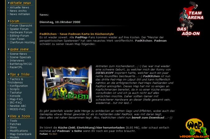 PadKitchen news on planetquake.de
