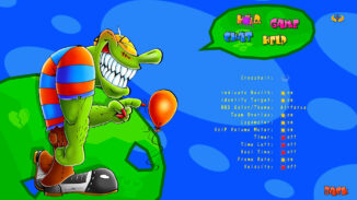 The extended game options menu