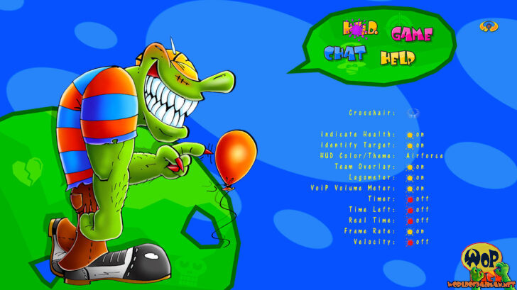 The extended game options menu