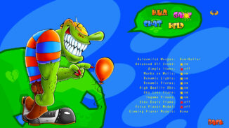 The extended game options menu