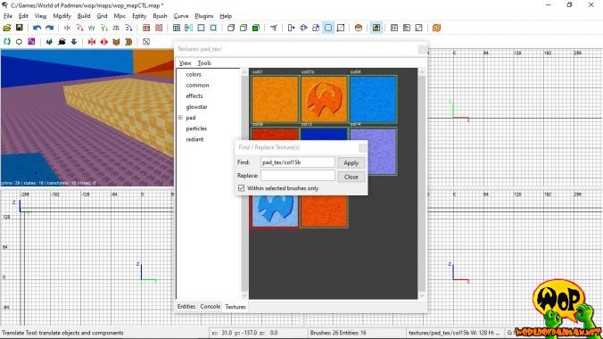 Texture Browser with the Find/Replace function