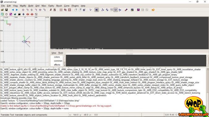 GtkRadiant 1.5 - Standardlayout