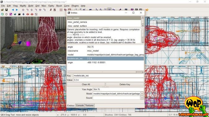 Entity misc_model with key modelscale_vec for more complex scaling