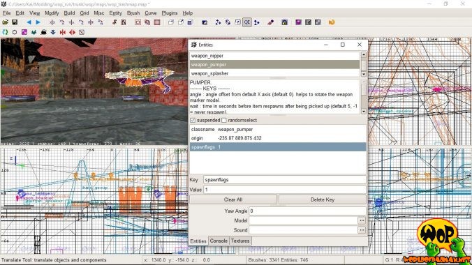 Entity weapon_pumper with activated "suspended