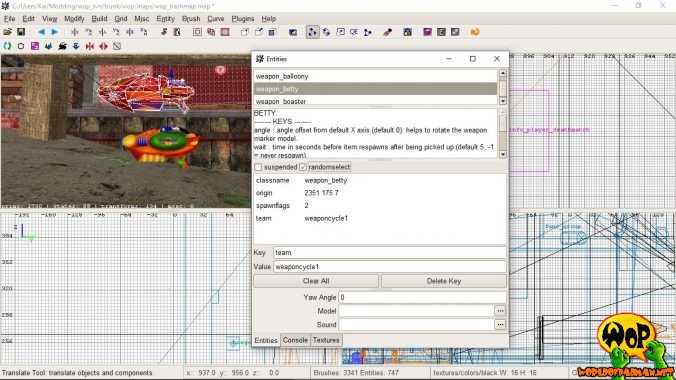 Randomly alternating weapon entities through the key team and activated "randomselect"